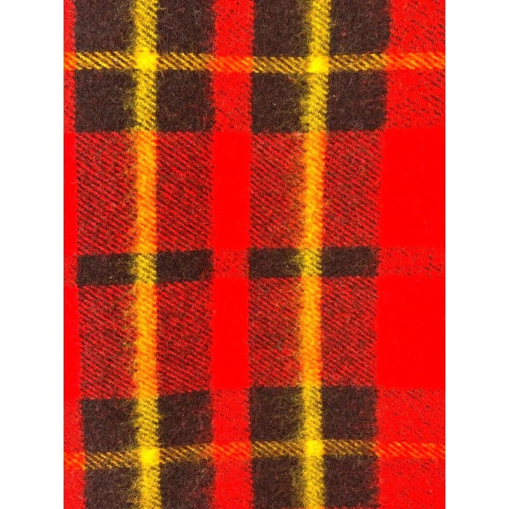Faribo‎ Red Tartan Plaid Stadium Blanket Faribault Woolen Mill USA 44x51